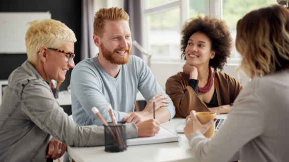 Membership Group Of People Discussing Work