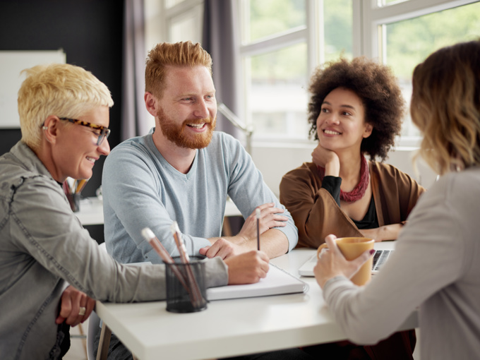 Membership Group Of People Discussing Work